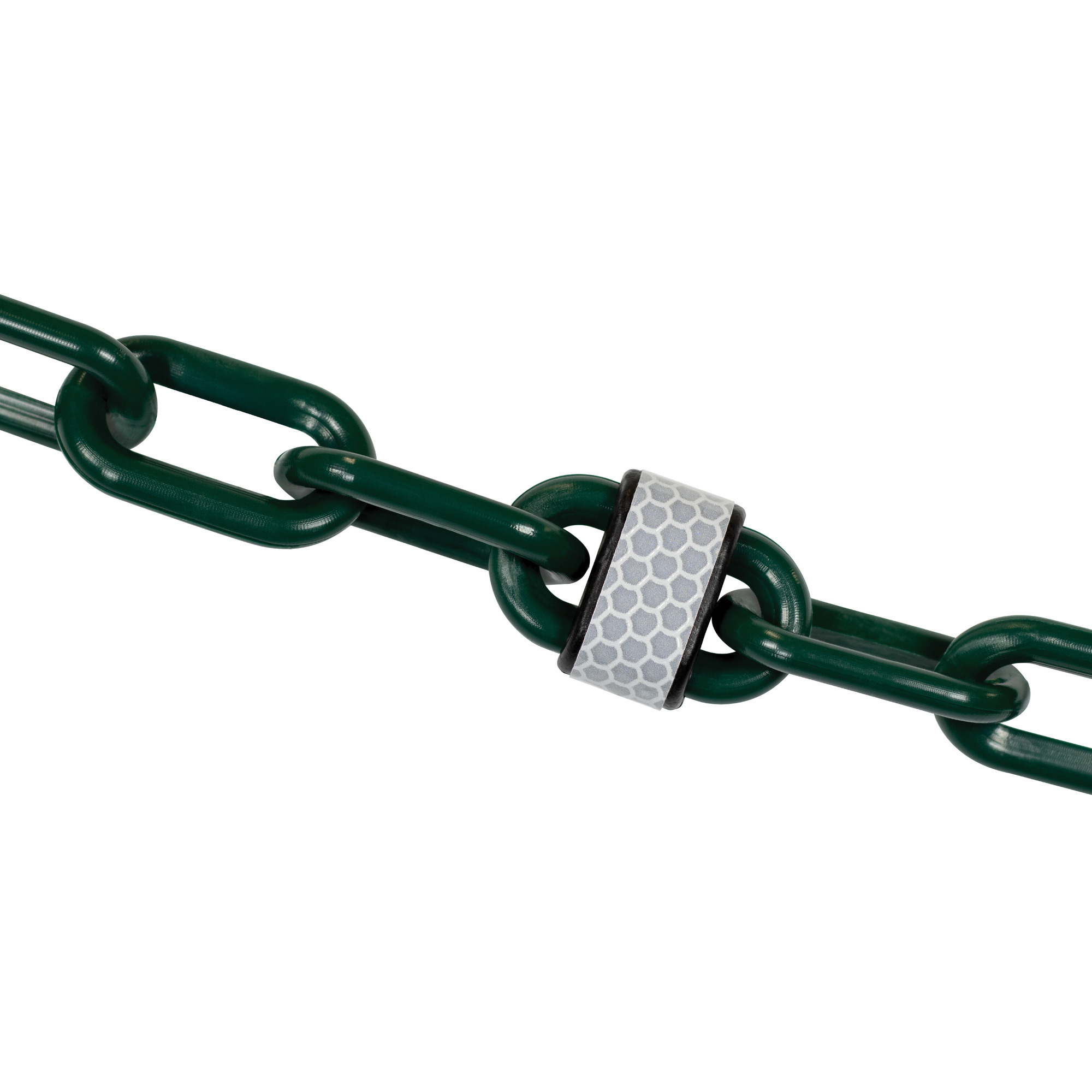 Mr. Chain Reflective Plastic Safety Chain — 2in. x 100ft., Evergreen, UV Resistant, Model# 52054-100